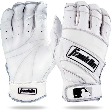 Imagem de Franklin Sports Luvas de Rebatedor MLB Adulto The Natural II (par), Pérola/Branca, Grande