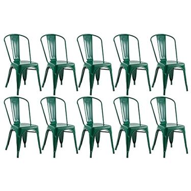 Imagem de Loft7, Kit 10 cadeiras Iron Tolix design industrial Verde escuro