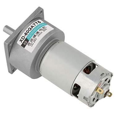 Imagem de Motor De Engrenagem, DC 12V/24V 35W Mini Motor De Engrenagem DC Metal Velocidade Ajustável Grande Motor De Torque CW/CCW(24V 200rpm)