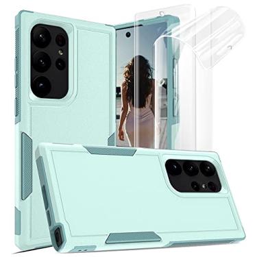 Imagem de Jeylly Capa para Samsung Galaxy S23 Ultra com [2 unidades] protetor de tela HD, 3 em 1, à prova de impacto, resistente, proteção contra quedas, para Samsung Galaxy S23 Ultra, turquesa