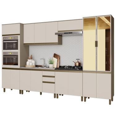Imagem de Cozinha Modulada Connect 6 Peças com Torre Quente 2 Fornos e Cristaleira - Móveis Henn
