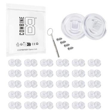 Imagem de Combine8 Almofadas de nariz para óculos, 30 pares de almofadas de nariz redondas transparentes de silicone macio antiderrapante com 1 chave de fenda e 4 parafusos para óculos de sol Oakely Tincup
