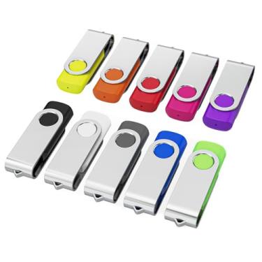 Imagem de Flash Drives 2GB pacote com 10, pen drives Wooolken USB 2.0 com chaveiros Memory Stick USB Drive Pendrive para PC Laptop (Mixcores)