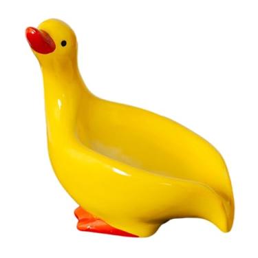 Imagem de Generic Saboneteira de cerâmica autodrenante bandeja de sabonete suporte de sabonete para banheiro para, amarelo