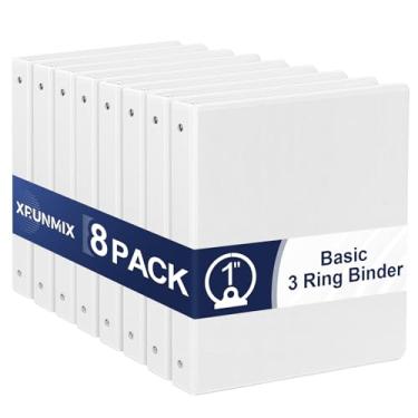 Imagem de Fichário de 3 anéis de 2,5 cm com bolsos, fichários básicos de 2,5 cm com visualização de 2,5 cm comporta 200 folhas, tamanho carta dos EUA, 21 x 28 cm - Pacote com 8 pacotes perfeitos para casa,