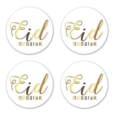 Imagem de SWYOUN 96 unidades de adesivos Eid Mubarak com glitter, artigos de festa, decorações de festa Ramadã