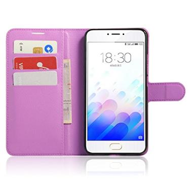 Imagem de Capa carteira MEIZU M3 Note, capa carteira flip de couro PU premium com compartimento para cartão, suporte e fecho magnético [capa interior à prova de choque de TPU] Compatível com MEIZU M3 Note