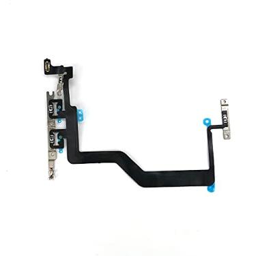 Imagem de MEEFIX Teclado com botão de volume, cabo flexível mudo silencioso, peça de substituição de suporte de metal pré-instalado para iPhone 12 Pro Max