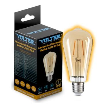 Imagem de Lâmpada Retro Volter Filamento Led St64 Vintage 2w E27 Amarela