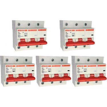 Imagem de Kit C/5 - Disjuntor Steck ''Din'' Tripolar 100A. C