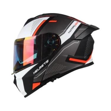 Imagem de Capacete de Motocicleta Unissex com Viseira Flip Up - Aprovado Dot - E