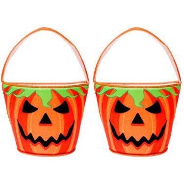 Imagem de 2 Sacolas p/ Pedir Doces Enfeite Halloween Enfeite Abóbora - Toy Maste