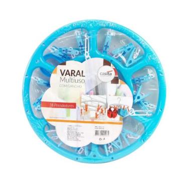 Imagem de Varal multiuso com gancho e 18 prendedores 34*2cm - IMPORIENTE