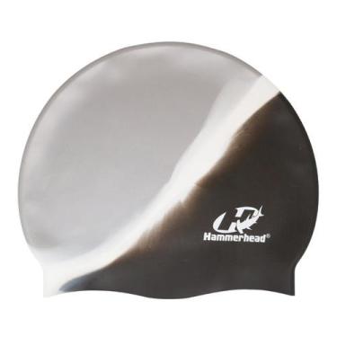 Imagem de Touca De Natação Silicone Adulto Lisa Multicor Hammerhead, Preto, Bran