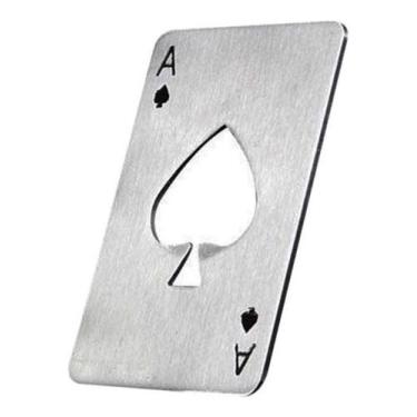 Imagem de Abridor de Garrafa Aço Inox - Formato Carta Baralho - Top Total