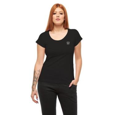 Imagem de CAMISETA BABYLOOK FEMININA GOLA ABERTA WOOKS wC7, Preto, P