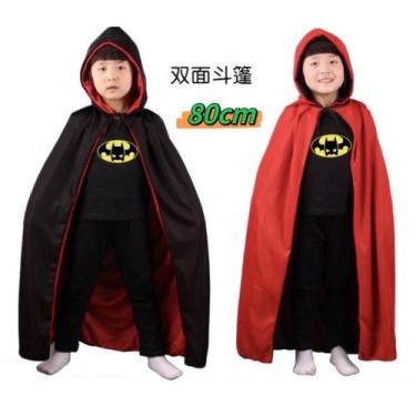 Imagem de Capa com Capuz Infantil 80cm De Bruxa Vampiro Drácula Halloween/ Carna