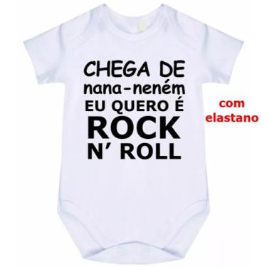 Imagem de body bebê chega de nana neném quero rock n' roll cód 1225 - nick aloha