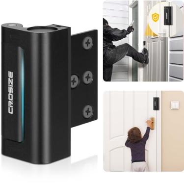 Imagem de Fechadura de porta de segurança doméstica, trava de reforço de porta de metal atualizada, 7,6 cm resiste a 453 kg de impacto para portas giratórias internas, fechaduras de porta de proteção para