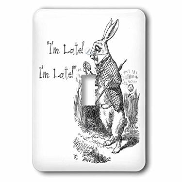 Imagem de 3dRose Capa para interruptor de luz Im Late John Tenniel Im Late John Tenniel para Alice no País das Maravilhas