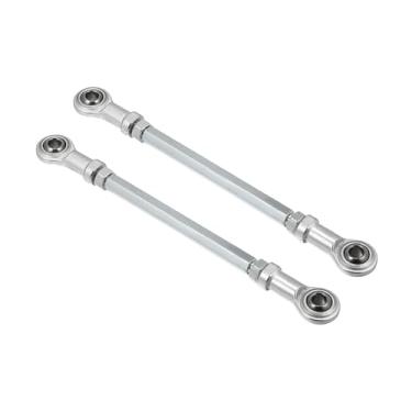 Imagem de A ABSOPRO 2 peças de 160 mm de comprimento 8 mm de diâmetro de furo ajustável junta esférica para quadriciclo elétrico 49cc Go Kart acessório coluna de direção suspensão de direção tom prateado