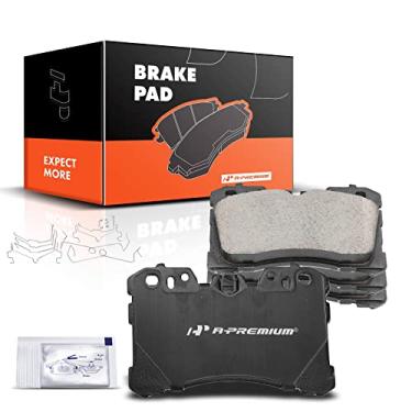 Imagem de A-Premium Conjunto de pastilhas de freio a disco de cerâmica frontal compatível com Lexus LS460 2007-2013 2016-2017, LS500/LS500H 2018-2020, LS600H 2008-2016 Conjunto de 4 peças