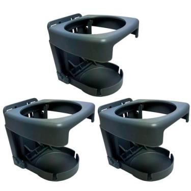 Imagem de Kit 3 Porta Copos Térmico Lata Isopor Dobrável Para Cadeira Zaka Cinza