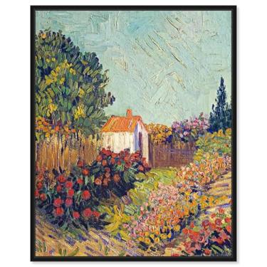 Imagem de Art Remedy Van Gogh-Paisagem Van Gogh Classic Fields And Floral Canvas Wall Art, Black Floater Frame, 50.8 cmx61.0 cm
