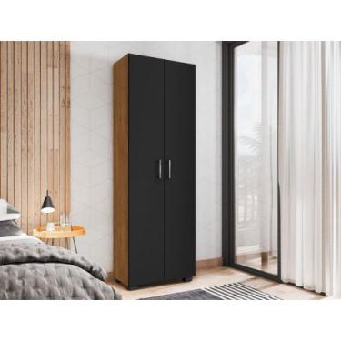 Imagem de Estante Livreiro 5 Prateleiras Cor Freijó Com Portas Grandes - Móveis 