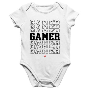 Imagem de Body Bebê Algodão Gamer - Foca na Moda, Branco, GG