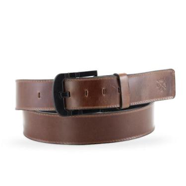 Imagem de Cinto Masculino Largo De Couro Fivela Preta Ajustavel - Use Young, Mar