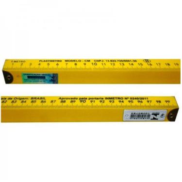 Imagem de Kit 3 Réguas Para Balcão Mesa 1 Metro Padrão Inmetro Amarela - Plastme