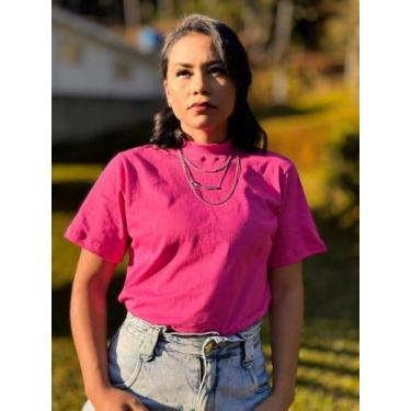 Imagem de Blusa basica feminina gola alta combinaçao perfeita - KGENTE, Rosa, G1
