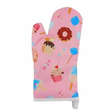 Imagem de Luva térmica para forno rosa com desenho feminino - Interponte