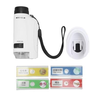 Imagem de Microscópio de Bolso ZAWELIYO Com Luz LED, 60x-120x Microscópio Portátil Infantil para Crianças Estudantes Observarem Amostras de Cebola, Explorarem Diferentes Ambientes