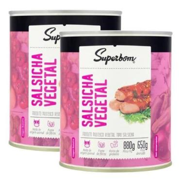 Imagem de kit 2 Salsicha Vegetal Superbom Lata 650g