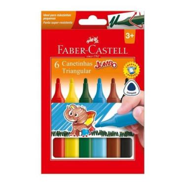 Imagem de Canetinha Hidrográfica Faber-castell Jumbo Triangular 6 Cores - FABER 
