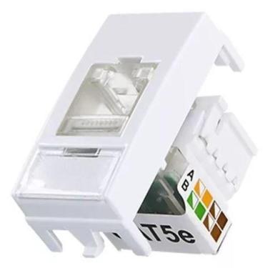 Imagem de Módulo Tomada de Internet RJ45 CAT5e Sleek Margirius Branco