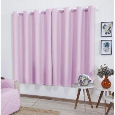 Imagem de Cortina Parys 3,00m X 1,70m Rosa P/ Varão Até 2m Bebê J* - Enxovais Lu