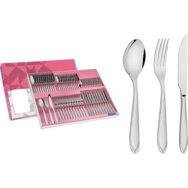 Imagem de Faqueiro Tramontina Aço Inox Facas de Churrasco Laguna 60 Pç, Inox