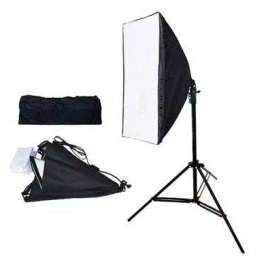 Imagem de 2X Kit Luz Contínua Softbox 50X70Cm + Tripé 2M E27 Estúdio - Atual Mix