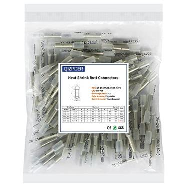 Imagem de Qizpcer Conectores de Extremidade Termorretráteis Transparentes de 100 Unidades, Conectores de Fio de Crimpagem Isolados de Grau Marinho 26-24 Awg, Conectores Elétricos À Prova D'Água Emenda de Extrem