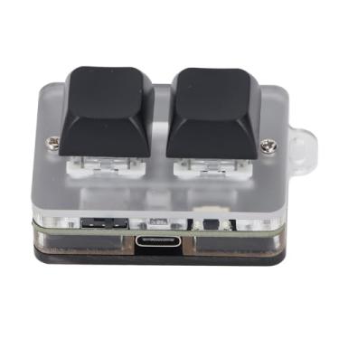 Imagem de Teclado de 2 Teclas, Interruptor Azul Acrílico Teclado Personalizado RGB LED Teclas Macro USB Com Programação, Configuração e Armazenamento de Software, Conexão BT Tipo C Teclado