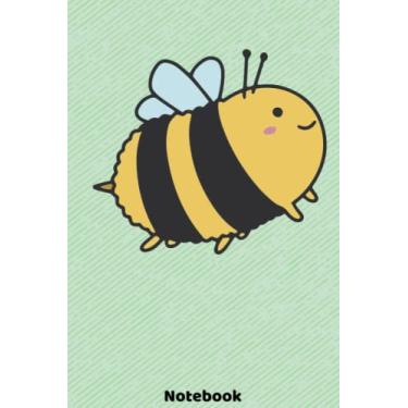 Imagem de Notebook: 120 dot grid pages. Journal with cute flying bumblebee. Gift idea for kids and friends, who loves flowers, gardening, nature and kawaii art ... to-dos, notes, wishes or recipes in a book.