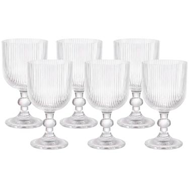 Imagem de Jogo de 6 Taças de Vidro Transparente 380ml para Vinho e Água Conjunto de Peças Elegante