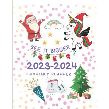 Imagem de See It Bigger 2023-2024 Monthly Planner: 24 Months (January 2023-December 2024) Planner with Holiday - Christmas & New Year Theme Daily Monthly Weekly ... Study, Travels and Important Information