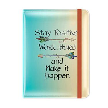 Imagem de Hsxnam Combinação de porta-cartão de passaporte e vacina, porta-passaporte com espaço para cartão de vacina, capa de passaporte com bloqueio RFID, protetor organizador de documentos de viagem de couro para mulheres, Trabalhe duro