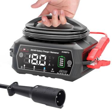 Imagem de Dght Carregador De Bateria Para Carrinhos De Golfe De 48 V, Carregador De Bateria De Lítio Lifepo4 De 18 Amp E 36 Volts Para Carro De Clube, Plugue Redondo De 3 Pinos, Preto