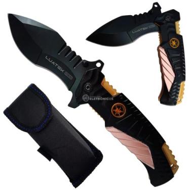 Imagem de Canivete Tático Aço Inoxidável, Abertura Rápida e Design Compacto e Re