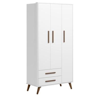 Imagem de Guarda Roupa Infantil 3 Portas Retrô Q Encanto Branco - Qmovi, Branco,